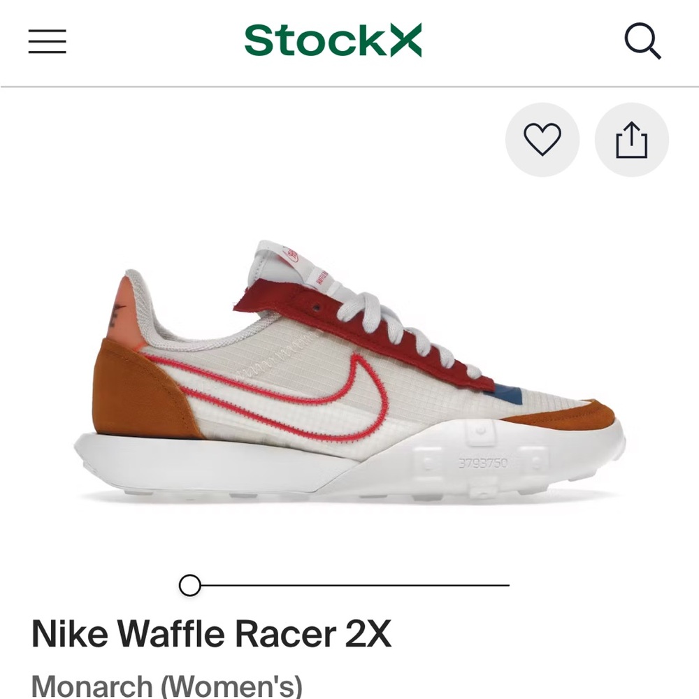 Nike Waffle Racer 2X Women's Sneakers - White, Red, and Brown